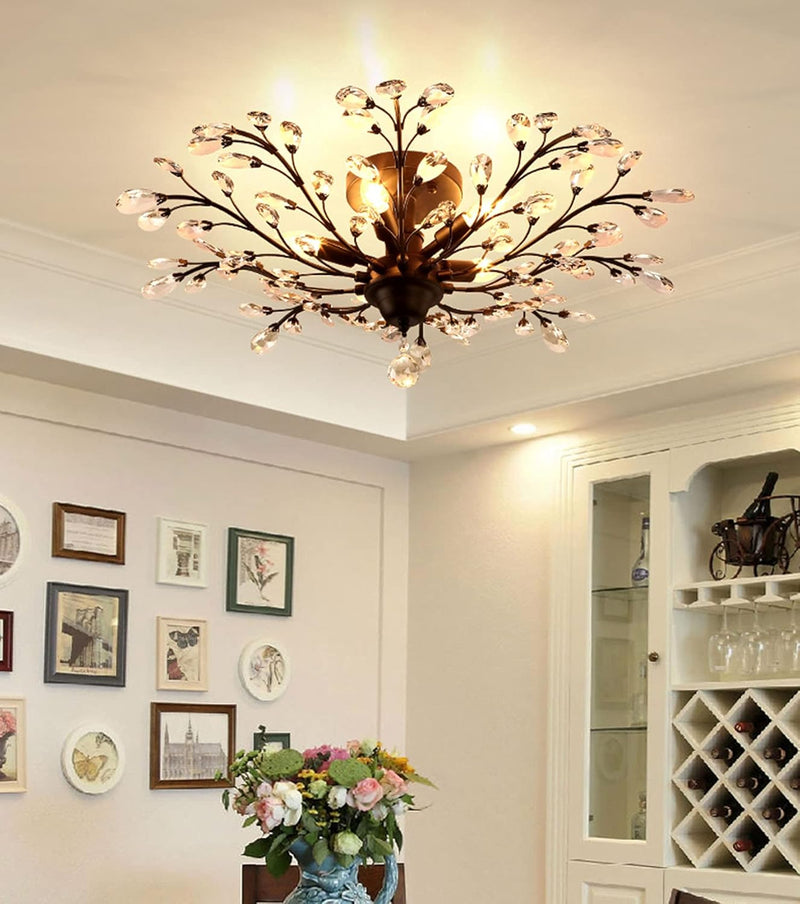 Vintage K9 Clear Crystal Chandeliers Lighting 3 Lights
