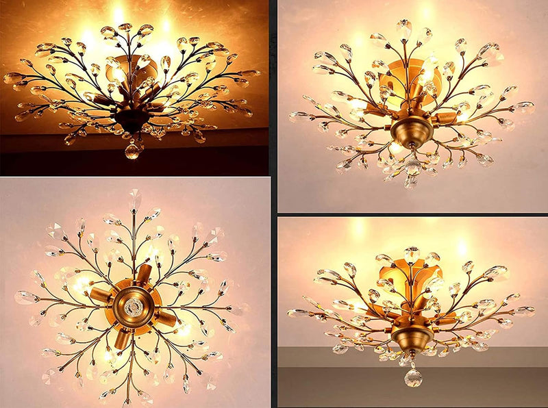 Vintage K9 Clear Crystal Chandeliers Lighting 3 Lights