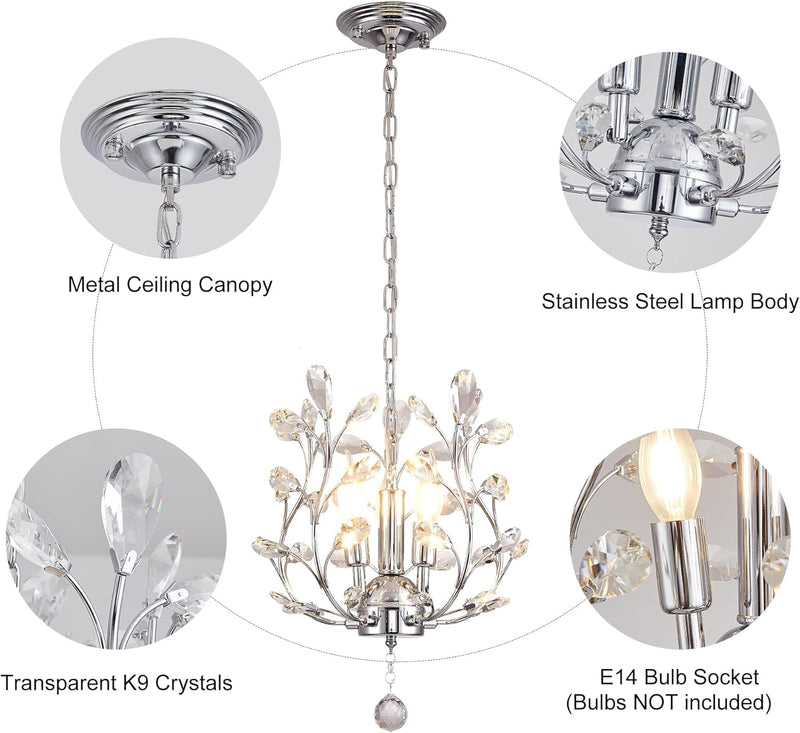 Vintage K9 Clear Crystal Chandeliers Lighting 3 Lights