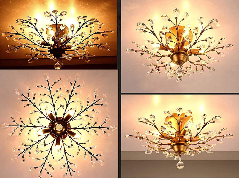 Vintage K9 Clear Crystal Chandeliers Lighting 3 Lights
