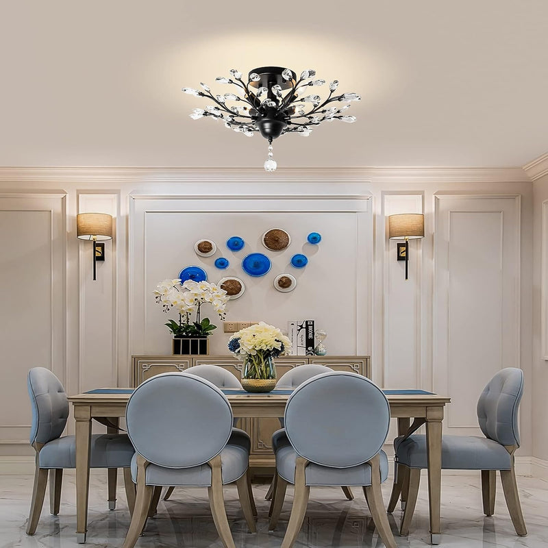 Vintage K9 Clear Crystal Chandeliers Lighting 3 Lights