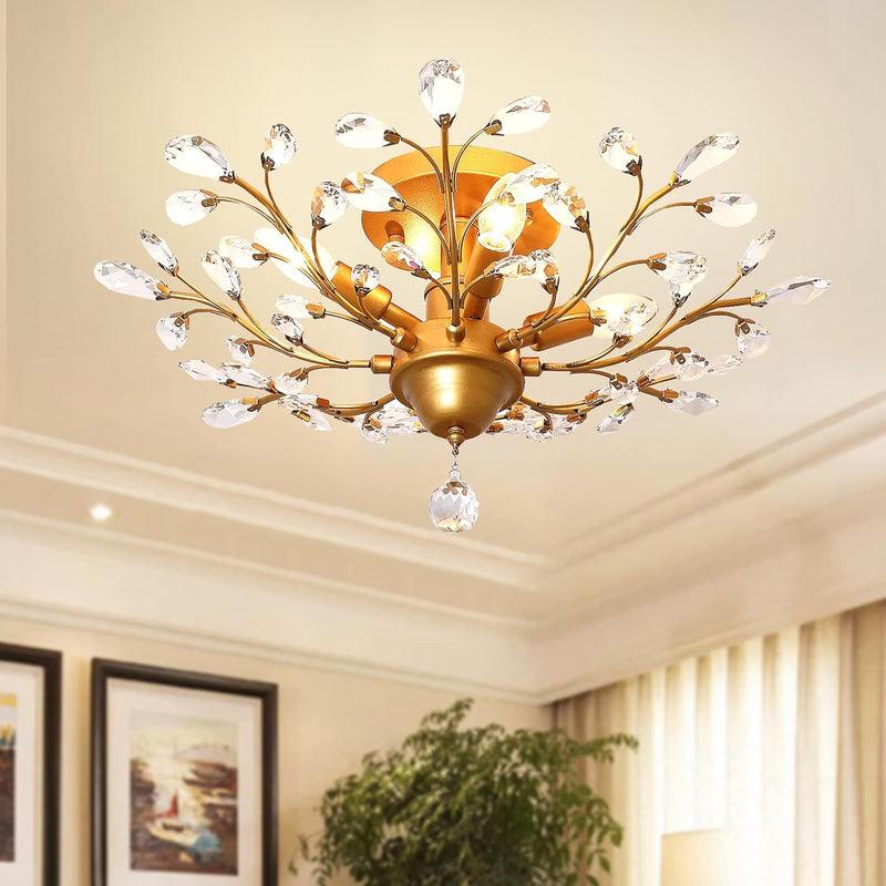 Vintage K9 Clear Crystal Chandeliers Lighting 3 Lights