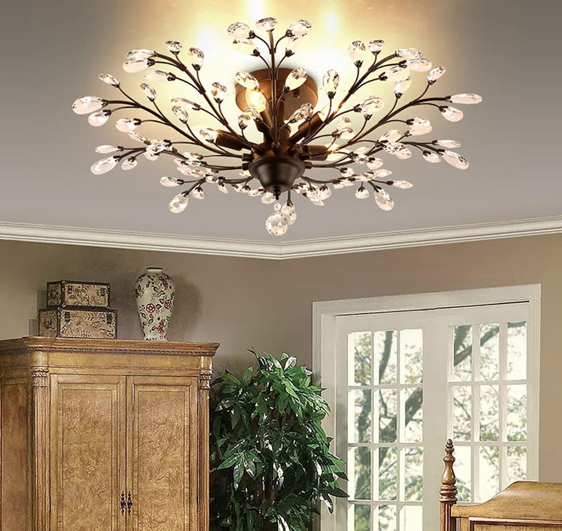 Vintage K9 Clear Crystal Chandeliers Lighting 3 Lights
