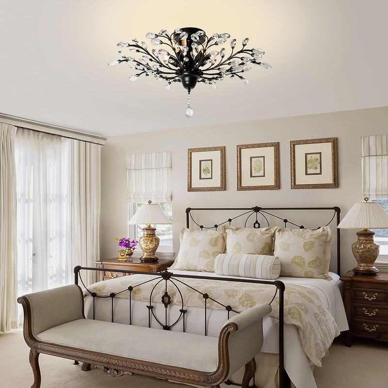 Vintage K9 Clear Crystal Chandeliers Lighting 3 Lights
