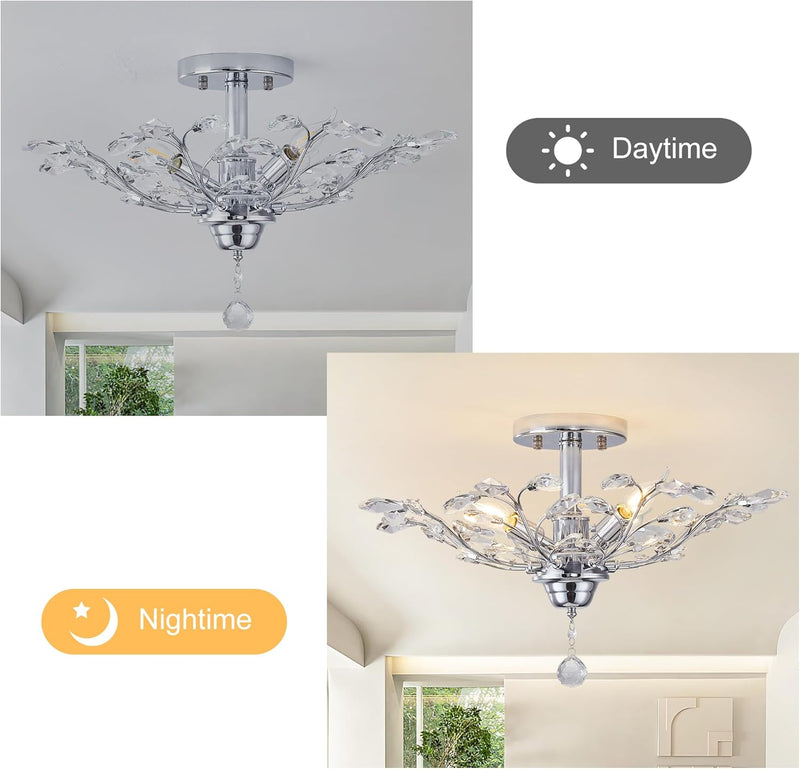 Vintage K9 Clear Crystal Chandeliers Lighting 3 Lights