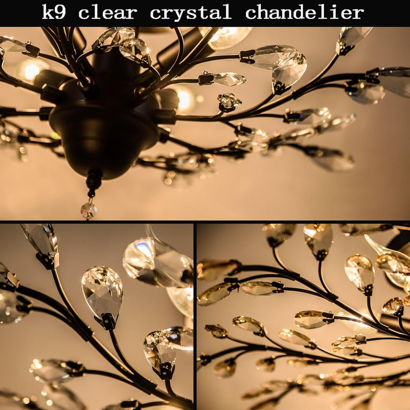 Vintage K9 Clear Crystal Chandeliers Lighting 3 Lights
