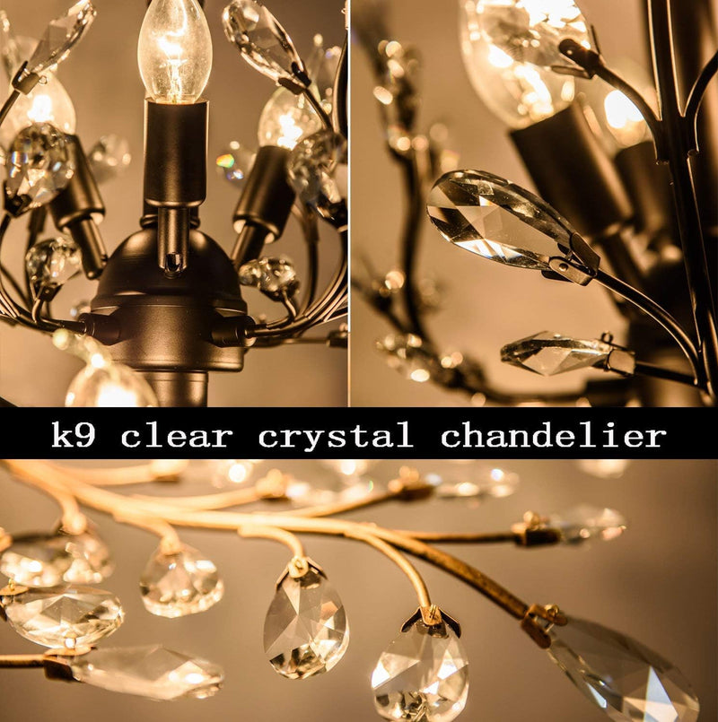 Vintage K9 Clear Crystal Chandeliers Lighting 3 Lights