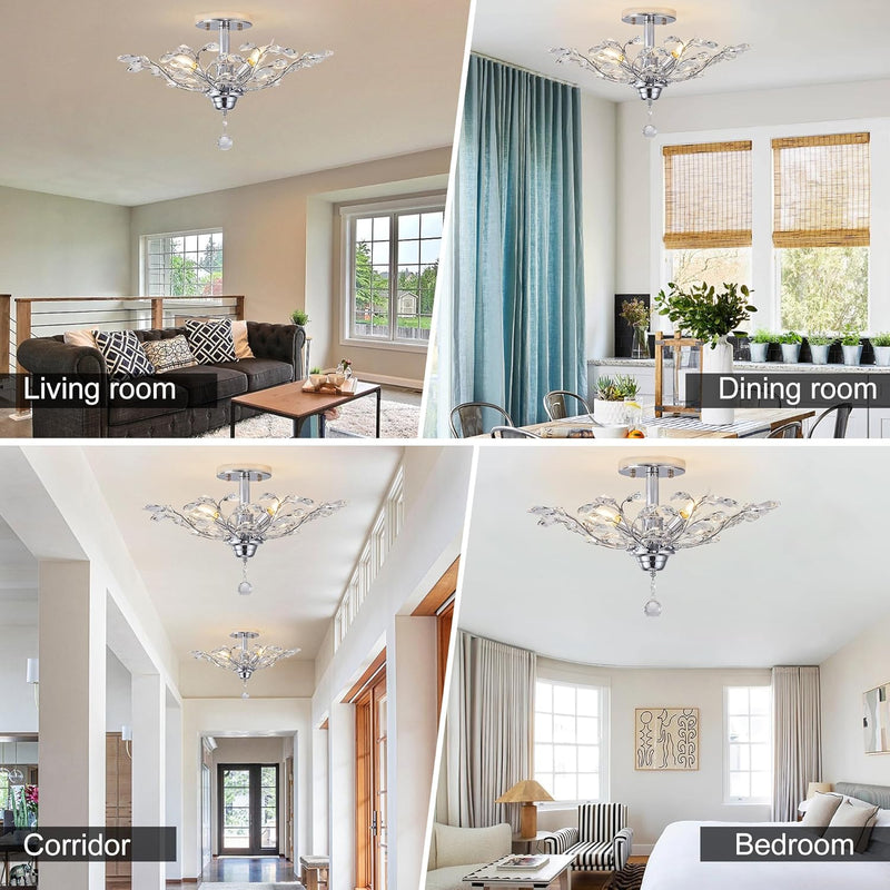 Vintage K9 Clear Crystal Chandeliers Lighting 3 Lights