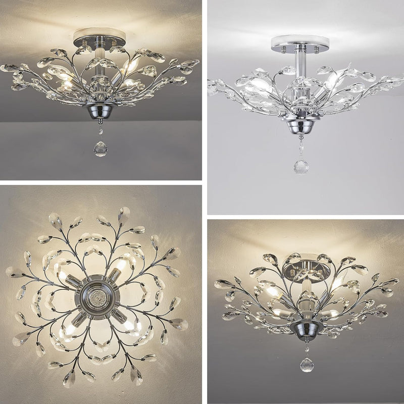 Vintage K9 Clear Crystal Chandeliers Lighting 3 Lights
