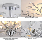 Vintage K9 Clear Crystal Chandeliers Ceiling Lighting Pendant