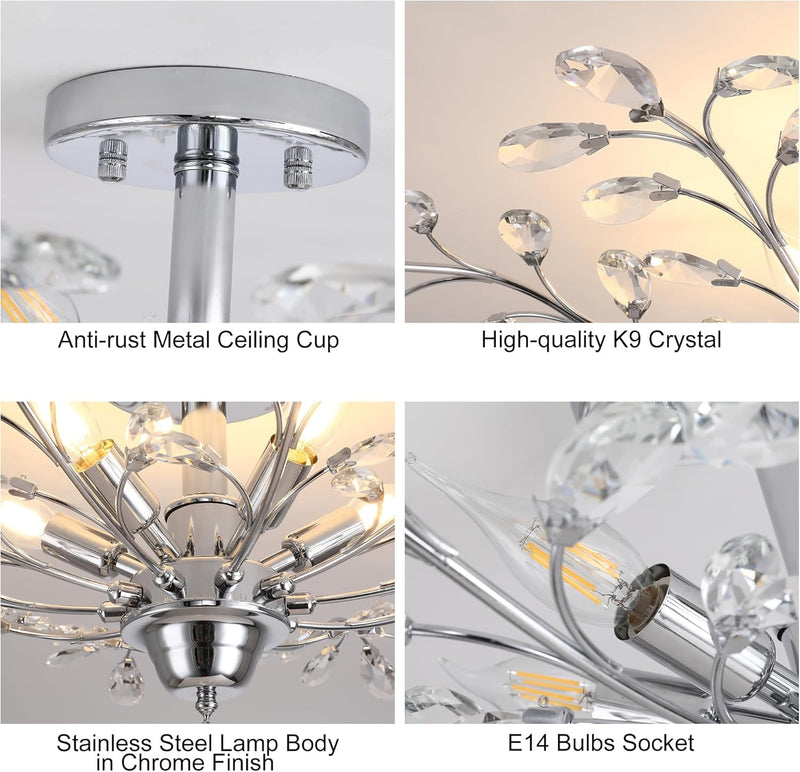 Vintage K9 Clear Crystal Chandeliers Lighting 3 Lights