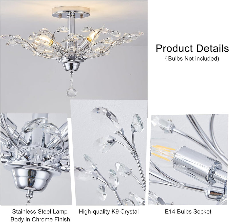 Vintage K9 Clear Crystal Chandeliers Lighting 3 Lights