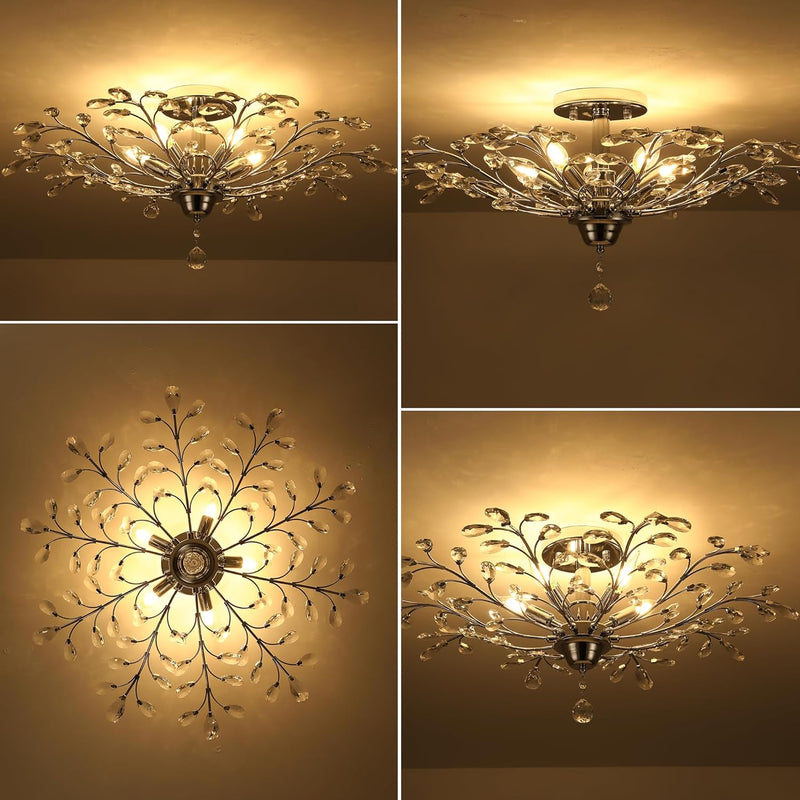 Vintage K9 Clear Crystal Chandeliers Lighting 3 Lights