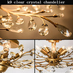 Vintage K9 Clear Crystal Chandeliers Ceiling Lighting Pendant