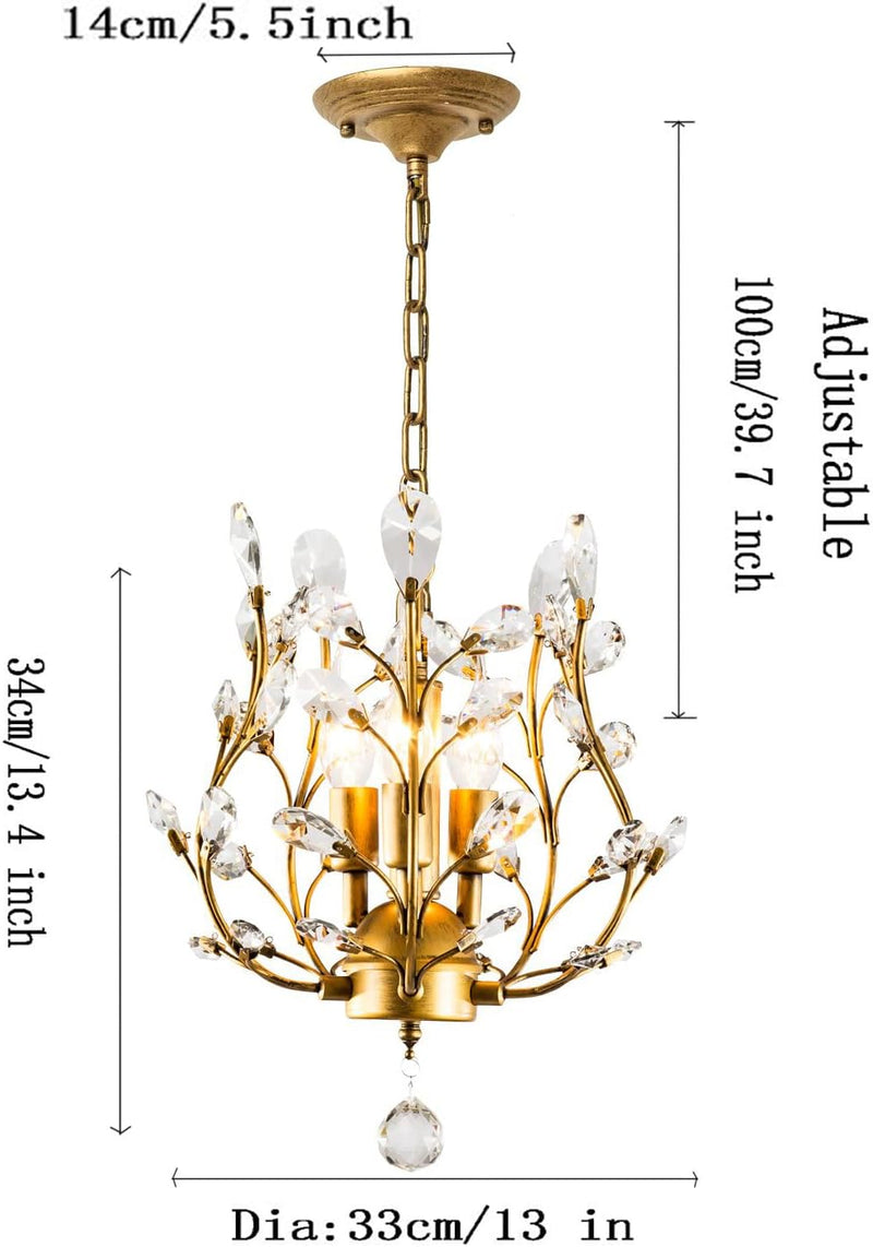 Vintage K9 Clear Crystal Chandeliers Lighting 3 Lights