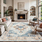 Vintage Large Nonslip Washable Rug Living Room