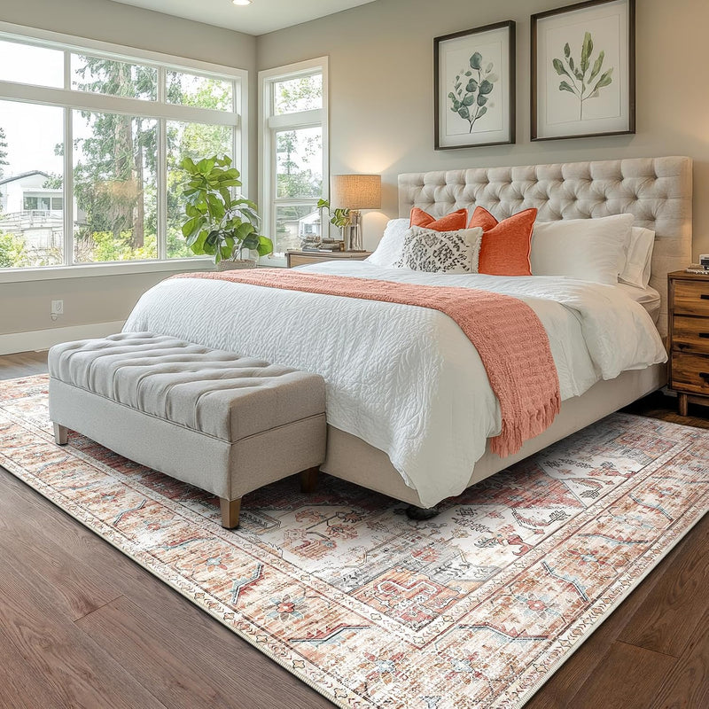 Vintage Large Nonslip Washable Rug Living Room