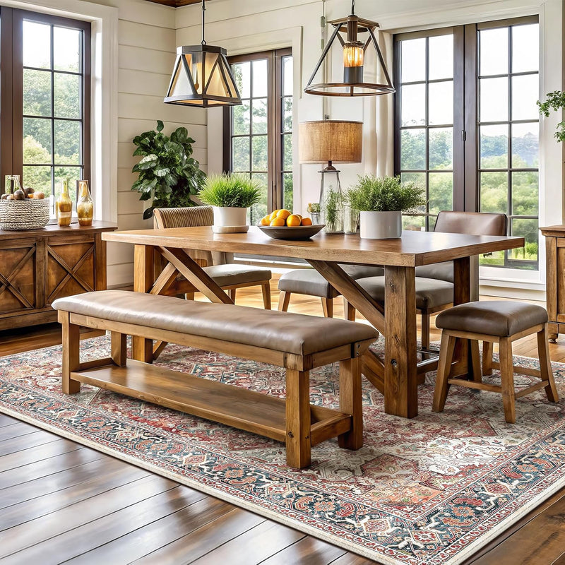 Vintage Large Nonslip Washable Rug Living Room