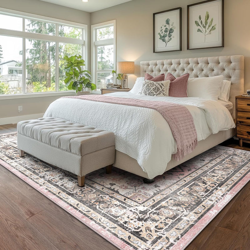Vintage Large Nonslip Washable Rug Living Room