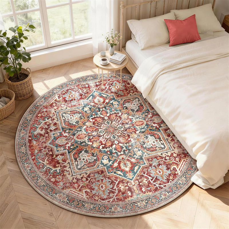 Vintage Large Nonslip Washable Rug Living Room
