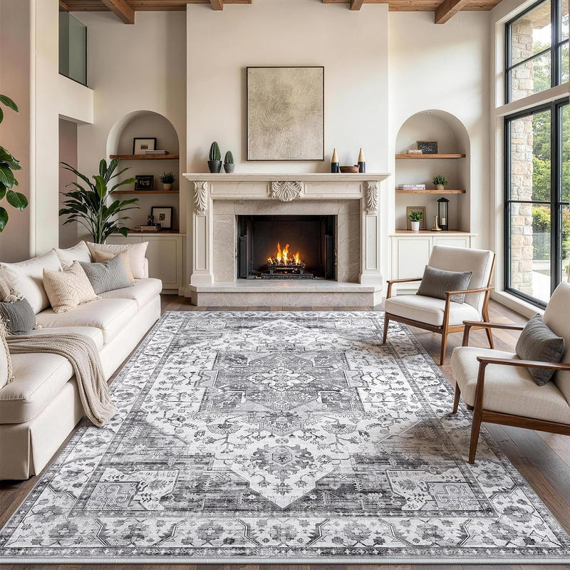 Vintage Large Nonslip Washable Rug Living Room