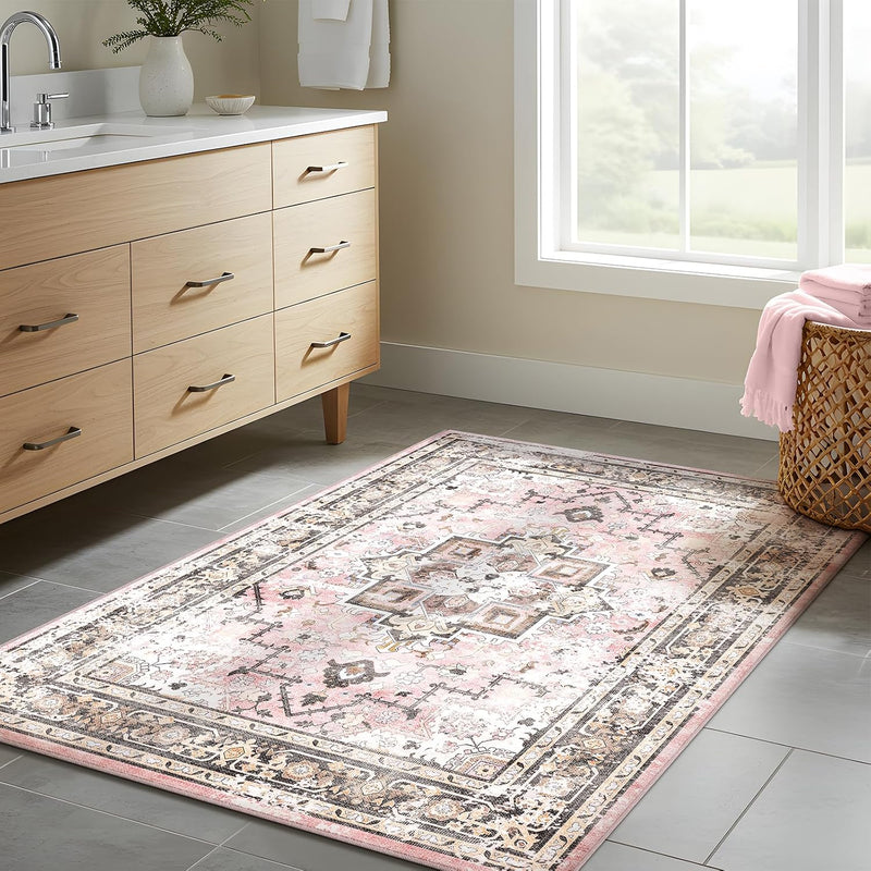 Vintage Large Nonslip Washable Rug Living Room