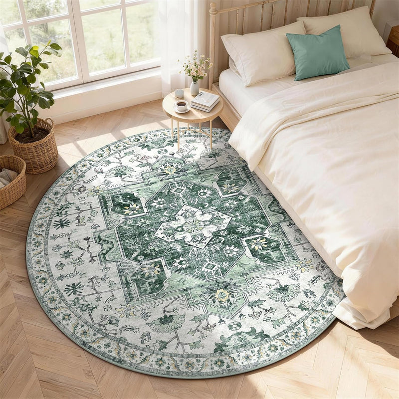 Vintage Large Nonslip Washable Rug Living Room