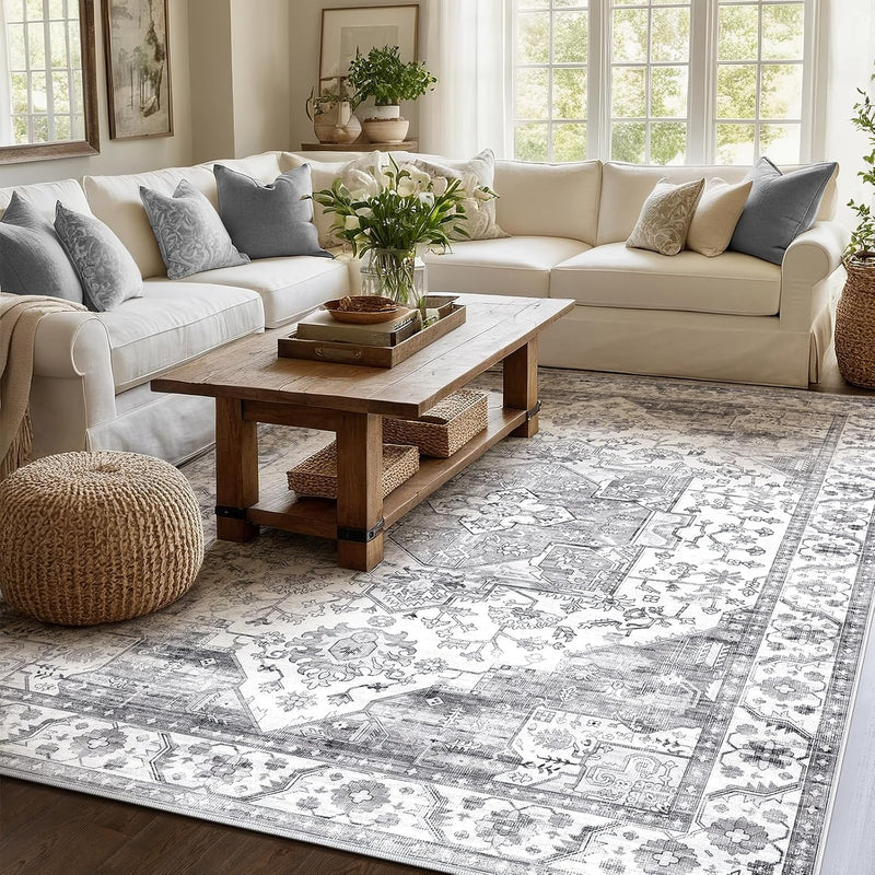 Vintage Large Nonslip Washable Rug Living Room