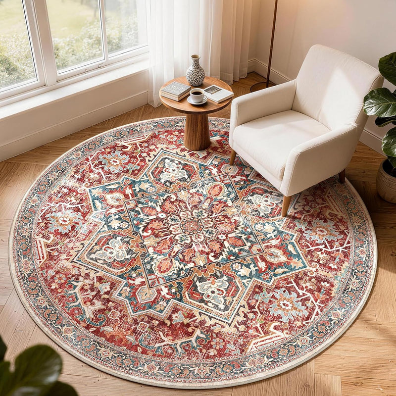 Vintage Large Nonslip Washable Rug Living Room
