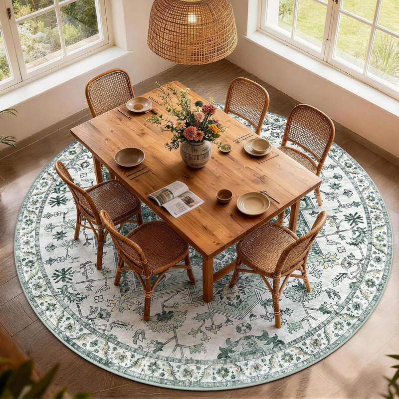 Vintage Large Nonslip Washable Rug Living Room