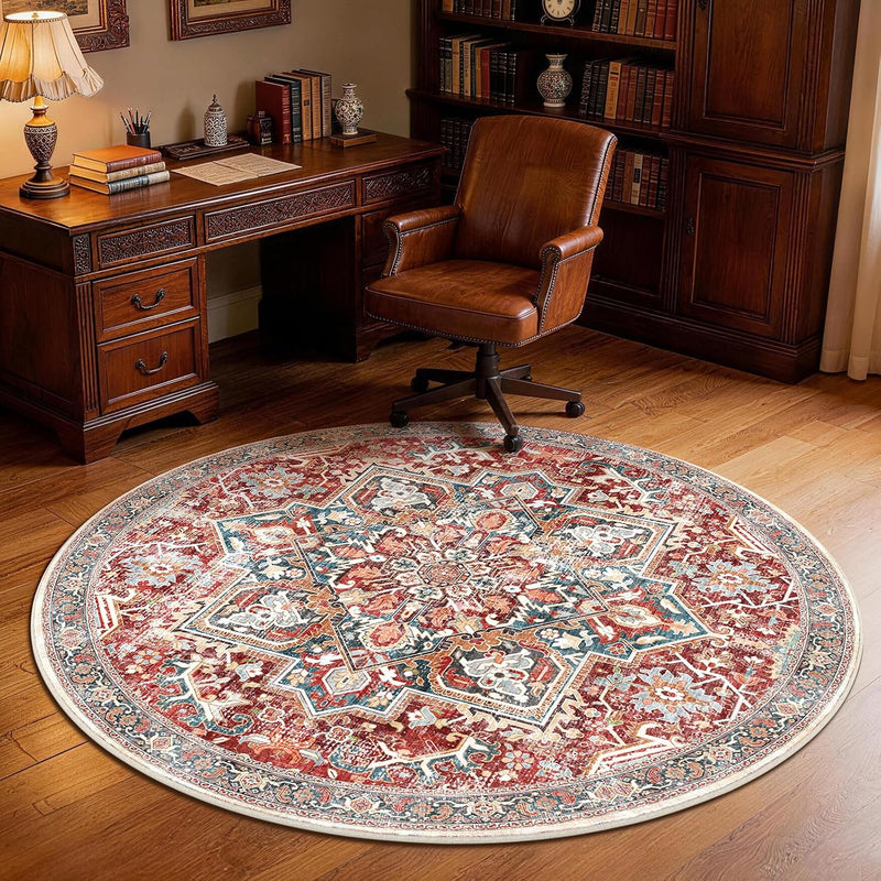 Vintage Large Nonslip Washable Rug Living Room