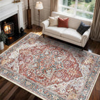Vintage Large Nonslip Washable Rug Living Room