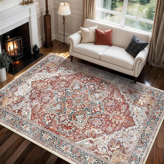 Vintage Large Nonslip Washable Rug Living Room