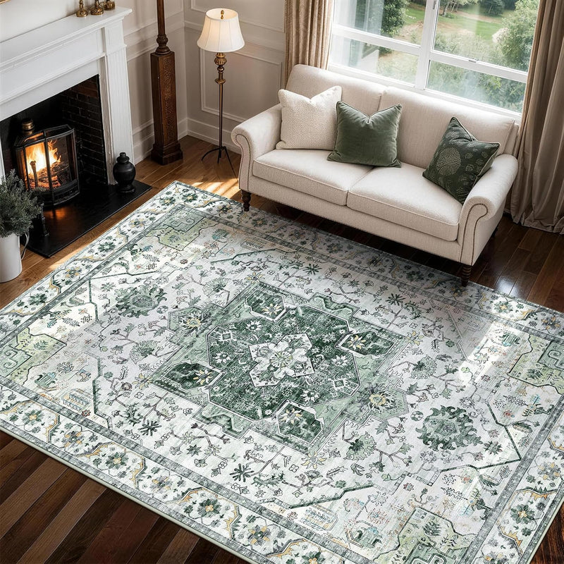 Vintage Large Nonslip Washable Rug Living Room