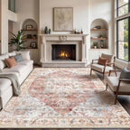 Vintage Large Nonslip Washable Rug Living Room