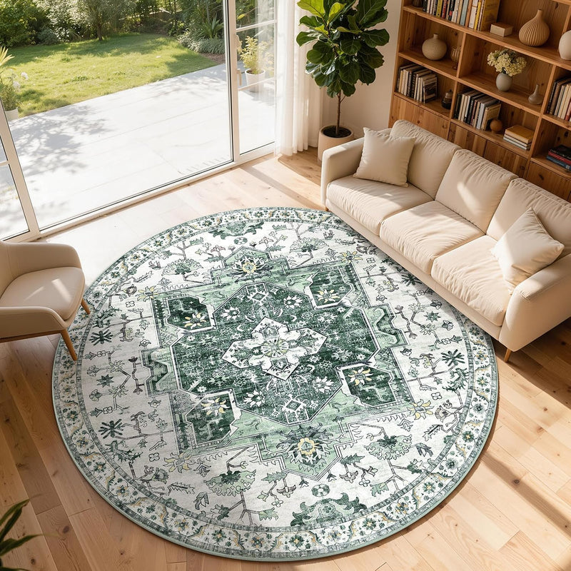 Vintage Large Nonslip Washable Rug Living Room