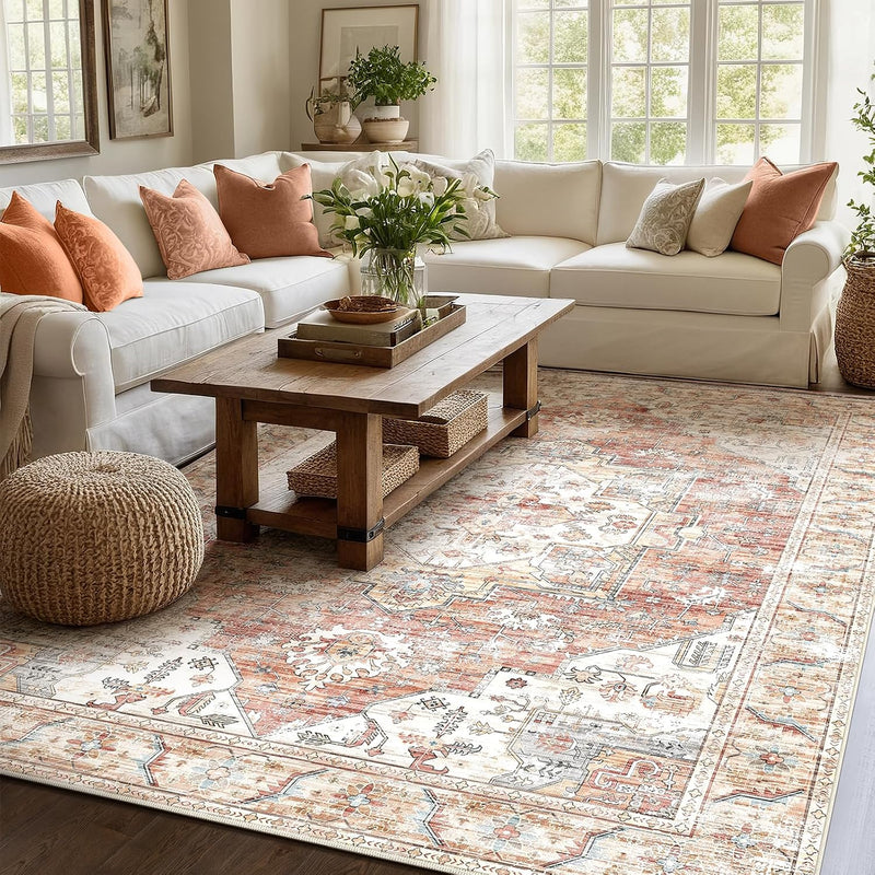 Vintage Large Nonslip Washable Rug Living Room