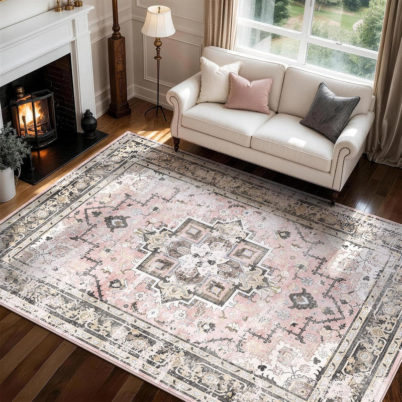 Vintage Large Nonslip Washable Rug Living Room