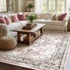 Vintage Large Nonslip Washable Rug Living Room