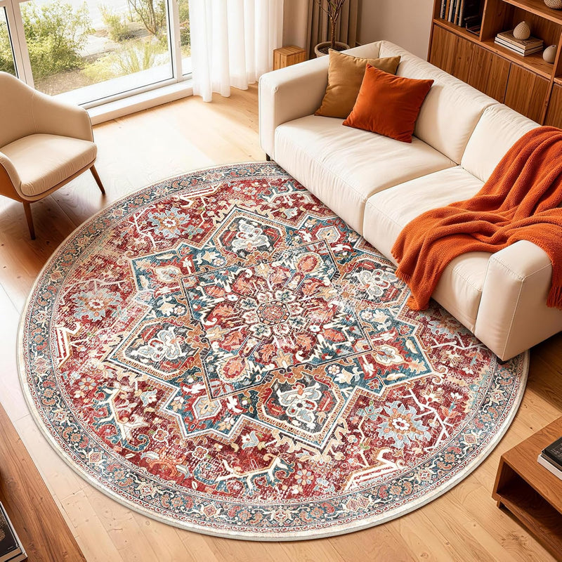 Vintage Large Nonslip Washable Rug Living Room