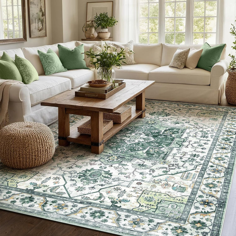 Vintage Large Nonslip Washable Rug Living Room