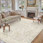 Vintage Living Room Area Rug Machine Washable