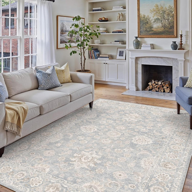Vintage Living Room Area Rug Machine Washable