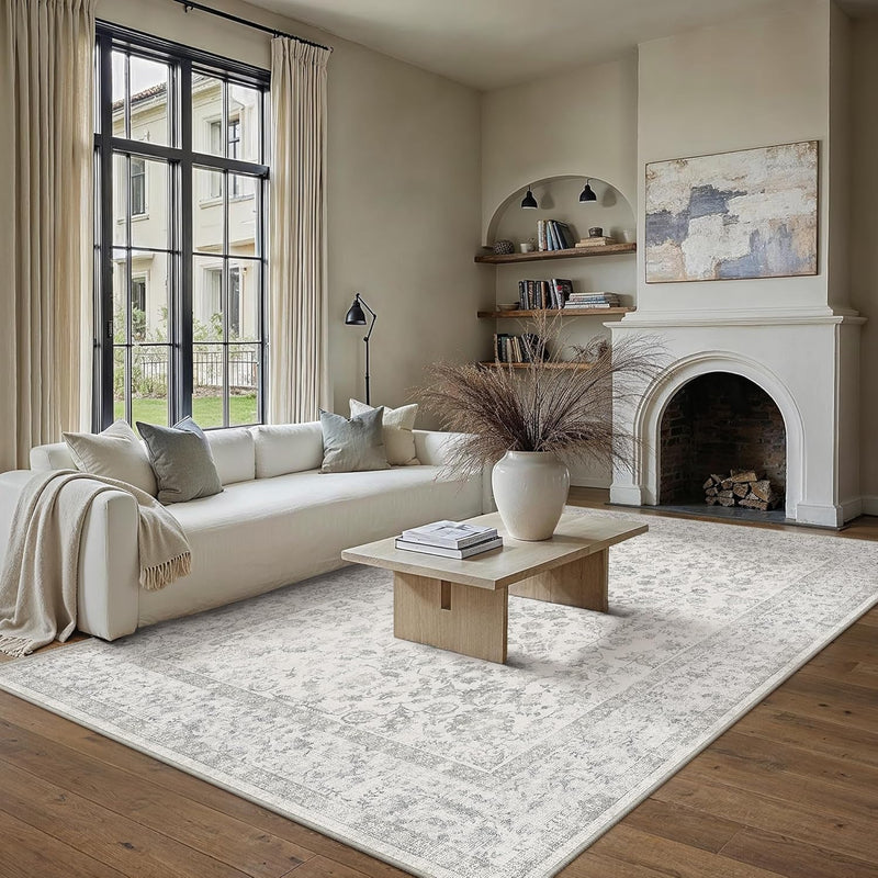 Vintage Living Room Area Rug Machine Washable