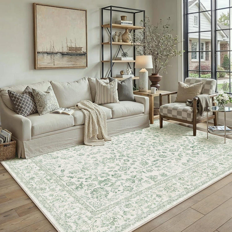 Vintage Living Room Area Rug Machine Washable