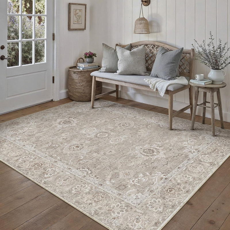 Vintage Living Room Area Rug Machine Washable
