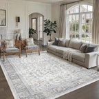 Vintage Living Room Area Rug Machine Washable