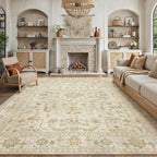Vintage Living Room Area Rug Machine Washable
