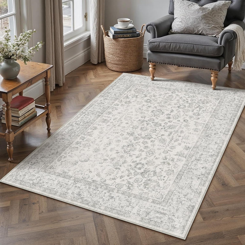 Vintage Living Room Area Rug Machine Washable