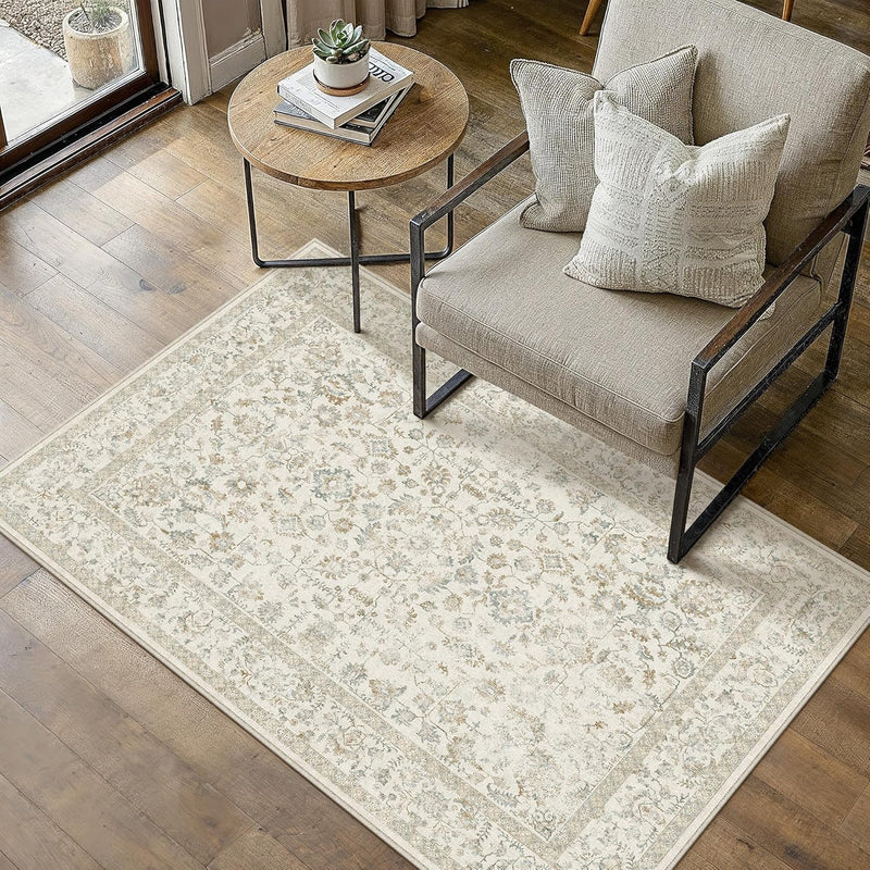 Vintage Living Room Area Rug Machine Washable